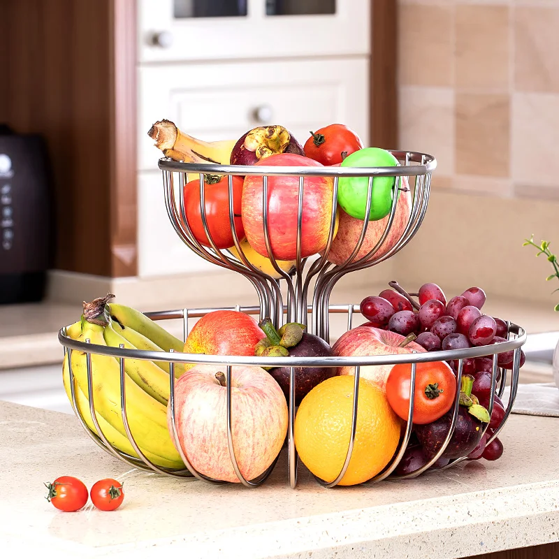 para frutas y verduras GUOXIANG Frutero frutero pan frutas moda abierta de metal frutero con diseño de ondas cesta de metal para fruta color blanco decorativa 