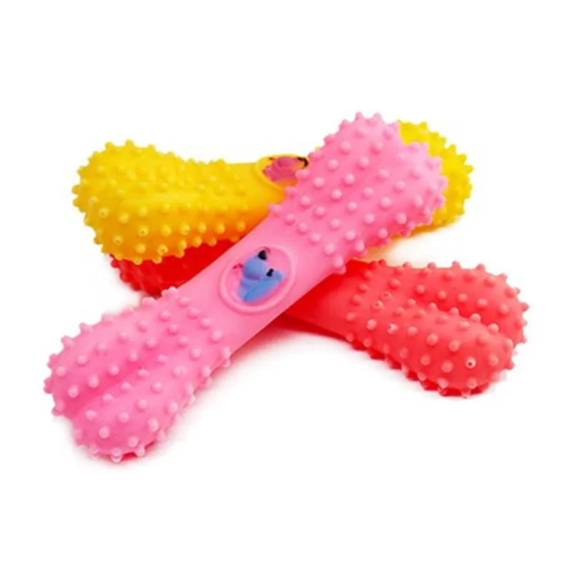 Soft Rubber Stab Bone Dog Toys Resistant Solid Rubber Elastic Ball Bite