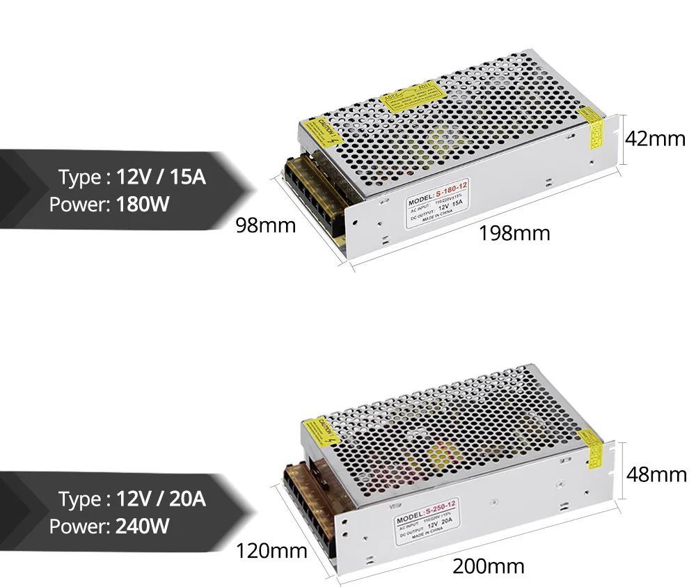 Питание DC 12V 1A 2A 3A 5A 10A 12A 15A 20A 30A 40A светильник ing трансформатор для Светодиодные ленты светильник переключения драйвер адаптера питания