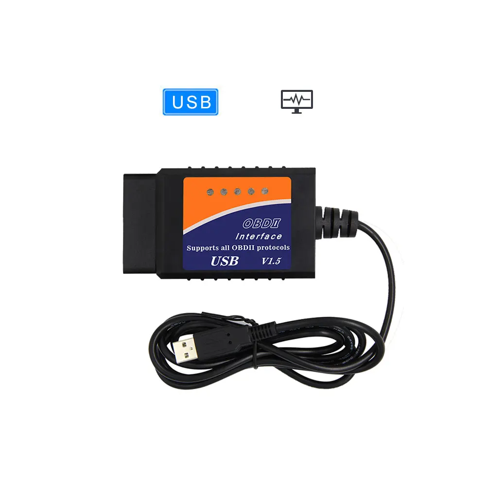 OBD2 автомобильный диагностический Мини ELM327 wifi Интерфейс V1.5 obd2 OBD 2 автоматический диагностический инструмент elm 327 Автомобильный диагностический сканер для IOS - Цвет: V1.5 USB