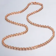 Trendsmax 3 мм тонкое ожерелье для женщин девушек 585 розовое золото звено цепи ожерелье Женская мода ювелирные изделия подарки на день Святого Валентина 45 см GN357