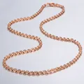 Trendsmax 3 мм тонкое ожерелье для женщин девушек 585 розовое золото звено цепи ожерелье Женская мода ювелирные изделия подарки на день Святого Валентина 45 см GN357 - фото