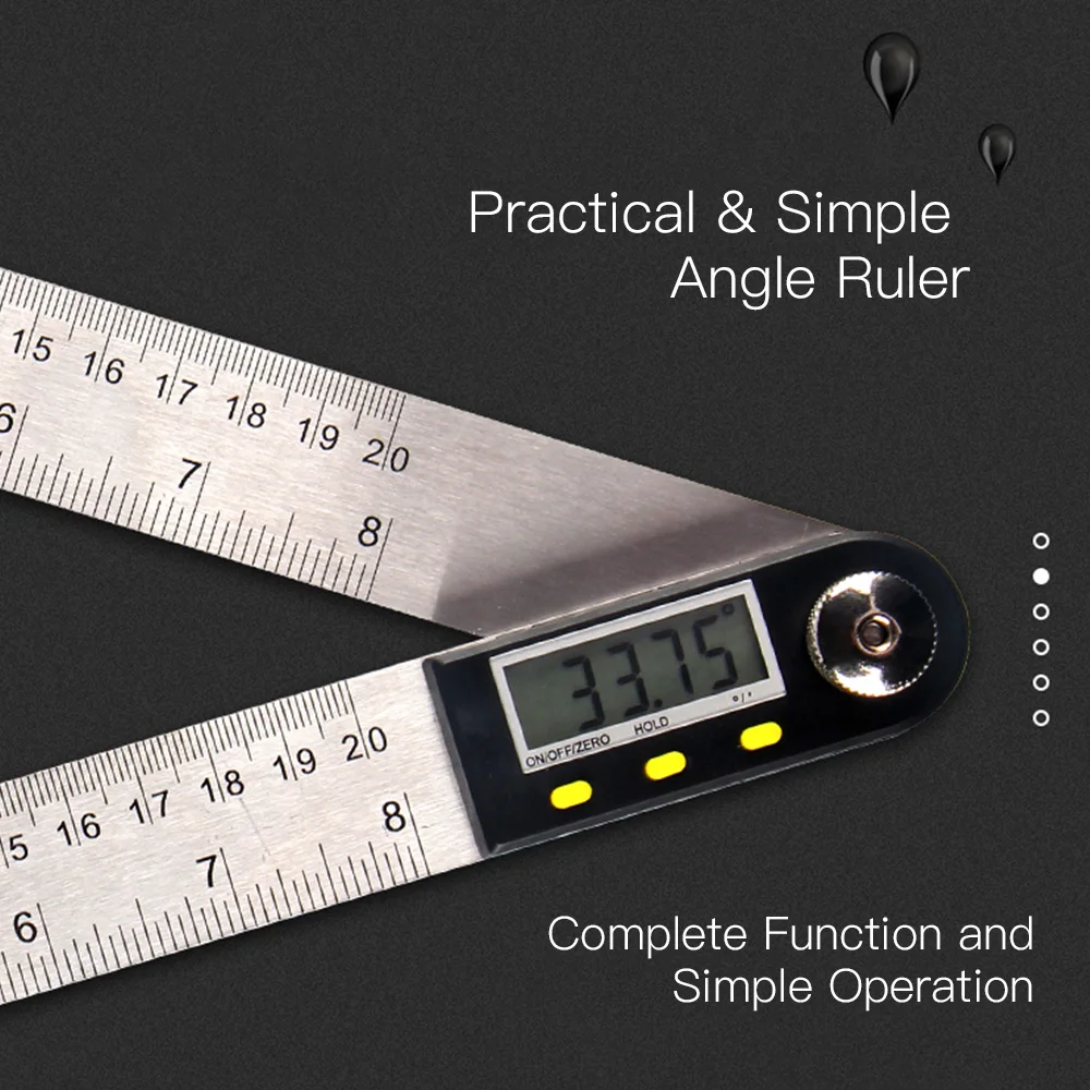 

Digital LCD Angle Ruler meter Electronic Protractor Goniometer 360 degrees Stainless Steel Measuring Tool Hold Zeroing Function