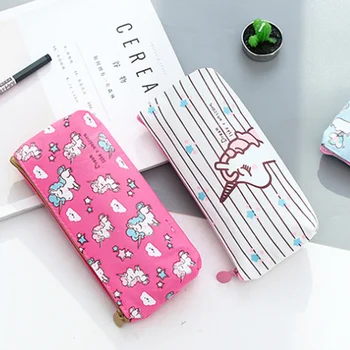 

1 Pcs Cartoon Kawaii Unicorn Canvas Pencil Case Stationery Storage Organizer Bag Boys Girls Pencil Bags For School Supplies