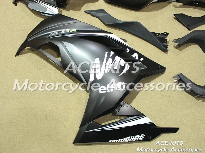Мотоциклетный обтекатель abs для Kawasaki Ninja300 2013- инъекции кузова изумительный зеленый черный ACE № 802