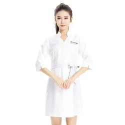 Health salon nurse gown beauty salon work clothes tattoo artist manicurist SPA cosmetologist solid color dress workwear Health salon nurse gown beauty salon work clothes tattoo artist manicurist SPA cosmetologist solid color dress workwear
