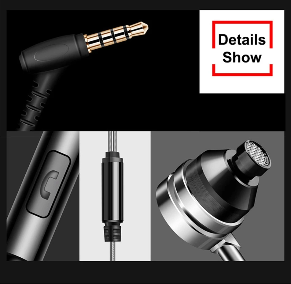 Icoque Stereo Bass Earphone In-ear Portable Headphones With Mic for Samsung Galaxy S7 S8 iPhone 6s 5s PC In Ear Hi-fi Earphones  (6)