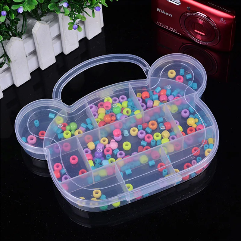 

Plastic Cartoon Bear Jewelry Tool PortableStorage Box Case Storage Box Craft Organizer Storage Beads B