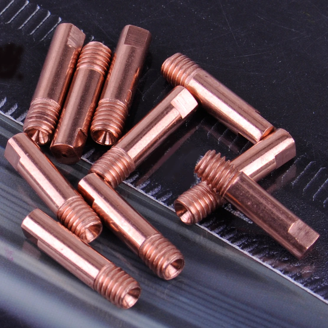 10x M6 Thread Contact Tips Gas Nozzle Copper Fit for MB 15AK MIG Welding Torch 