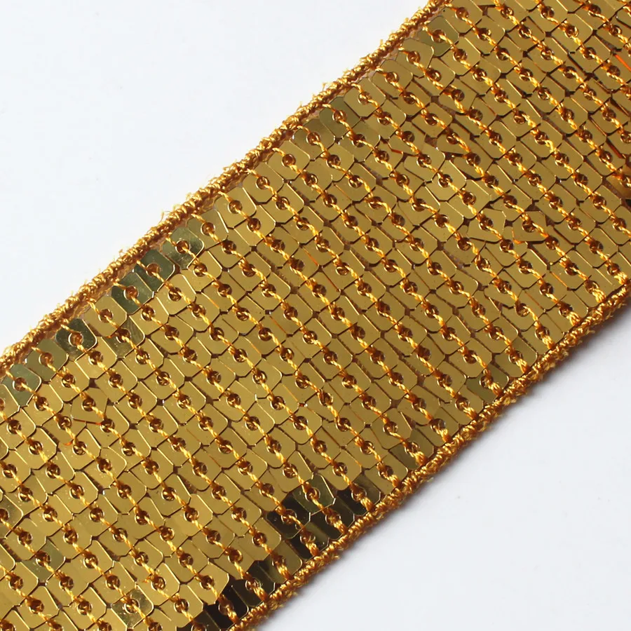 Wholesale 30yards 11 Lines Gold Glitter Craft Hand Trim Ribbon Sequin