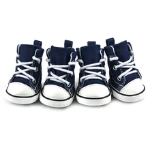 4 шт./один комплект синий щенок собака Джинсовая обувь Спорт Повседневное противоскользящие Сапоги и ботинки для девочек тапки Обувь