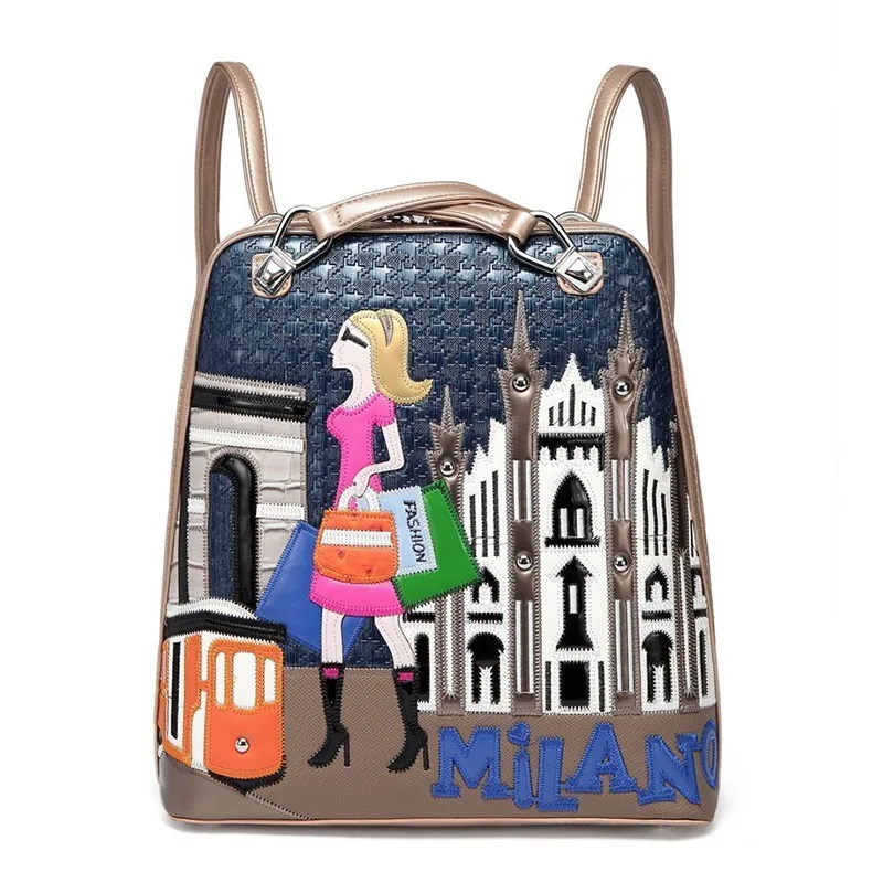 

Actual 2018 Pu Leather Women Backpack Female Fashion Perfume Bottle Petal Pattern Flower Backpack Female Girl Mochila Bagpack