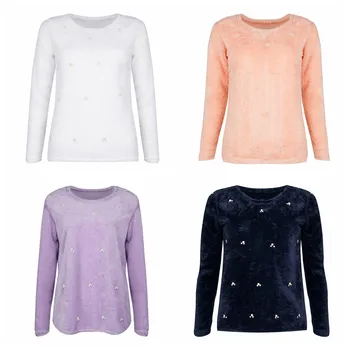 

COCKCON Brand Velvet Sweater 2018 Woman Pearl Solid Sweaters New Fashion Spring Korean Long Sleeve O Neck Pullover Tops