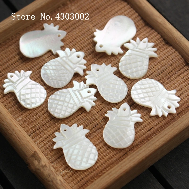 

50pcs/lot 13x18mm Natural Pineapple Mother of Pearl shell for DIY Jewelry Natural White Pineapple MOP Pearl shell Beads