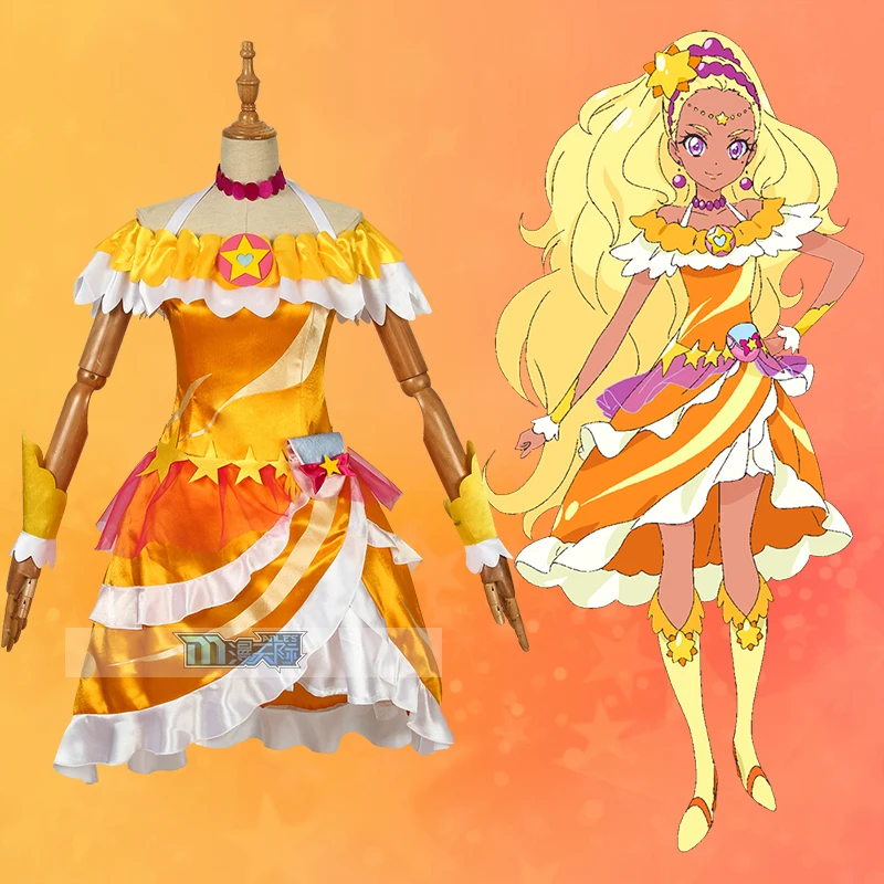 

Anime! Star Twinkle Precure Amamiya Erena Cure Soleil Lovely Lolita Dress Uniform Cosplay Costume Halloween Free Shipping