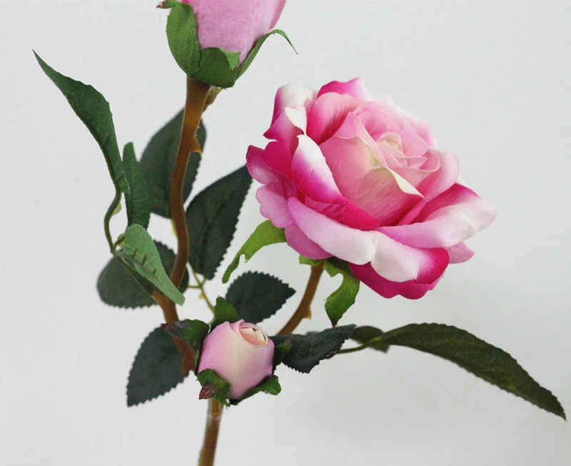 JAROWN Artificial Flannel Ruyi Rose Simulation Fake Flowers Branch Wedding Decor Home Office Decoration Silk Flower (34)