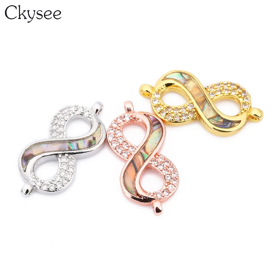 Ckysee/1 шт./лот медные Подвески с микро покрытием и фианитом номером Infinity 8 10 5x22 6 мм