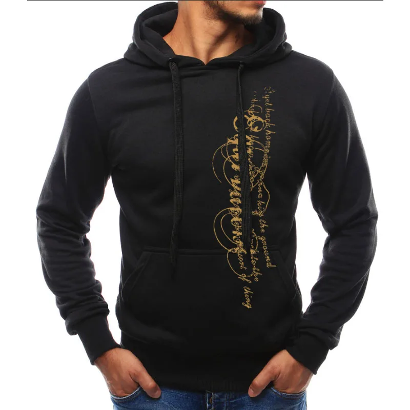 

2019 New Men's Sweaters Sleek Minimalist Design Personalized Print Spring and Autumn Winter Long-sleeved Hooded Men's Sweater