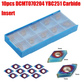 

10pcs Blue Nano DCMT070204 Carbide Insert for SDNCN1010H07/SDNCN1212H07 Turning Tool Holder Set with Box