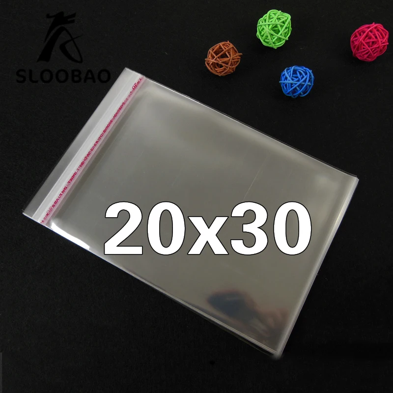 Free Shipping 100pcs 20x30cm Clear Self Adhesive Resealable Opp Poly Clothing Bags Transparent Bag Packing Plastic Gift | Дом и сад