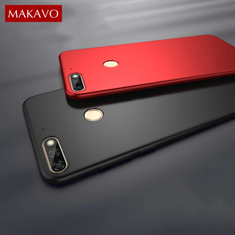 MAKAVO для Huawei Y6 2018 чехол жесткий 360 Защита Тонкий матовый Prime чехлы телефонов корпус