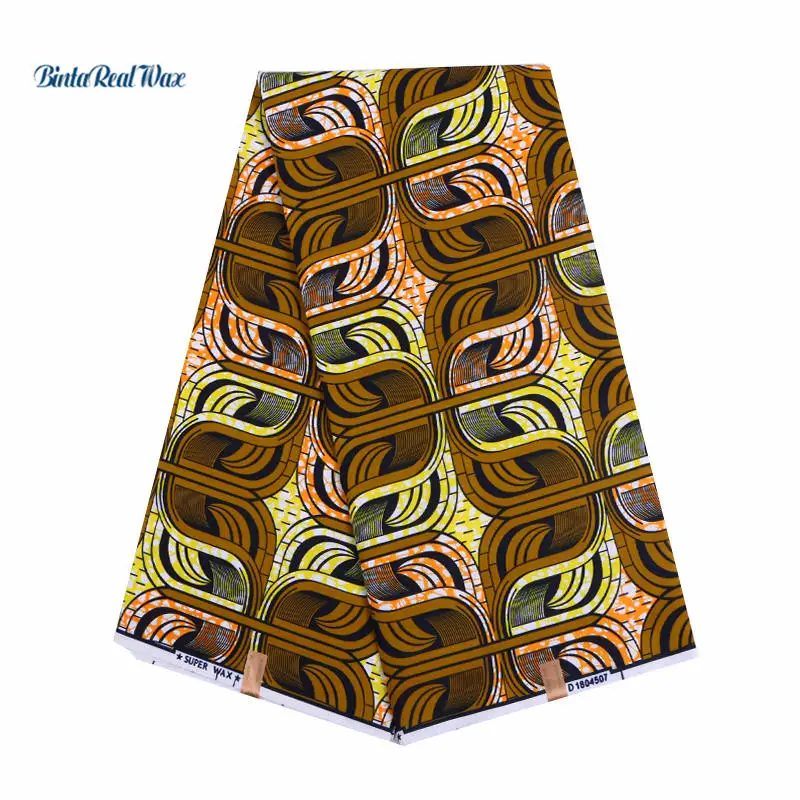 

African Wax Prints Polyester Fabric Hollandais 2018 Ankara Bazin High Quality 6 yards African Fabric for Party Dress FP6058