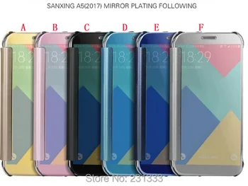 

C-Ku Smart Touch View Flip Leather Wallet Case For Samsung Galaxy S9 S8 PLUS J3 J5 J7 2017 LG G6 Plating Mirror Cover 50pcs