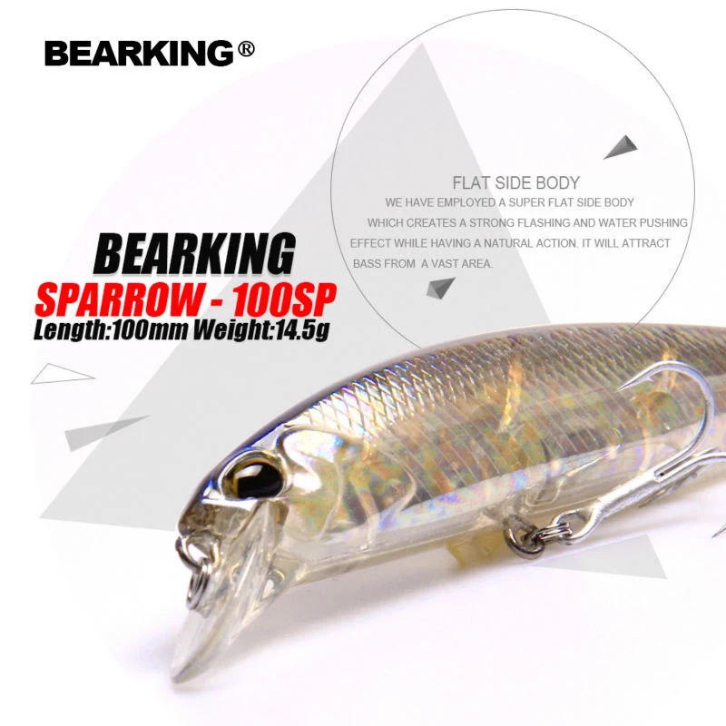 Bearking Bk17-100SP подвесная рыболовная приманка 1 шт. 100 мм 15 г пластиковая жесткая рыболовная приманка воблеры длинные литые приманки с упаковкой в коробку