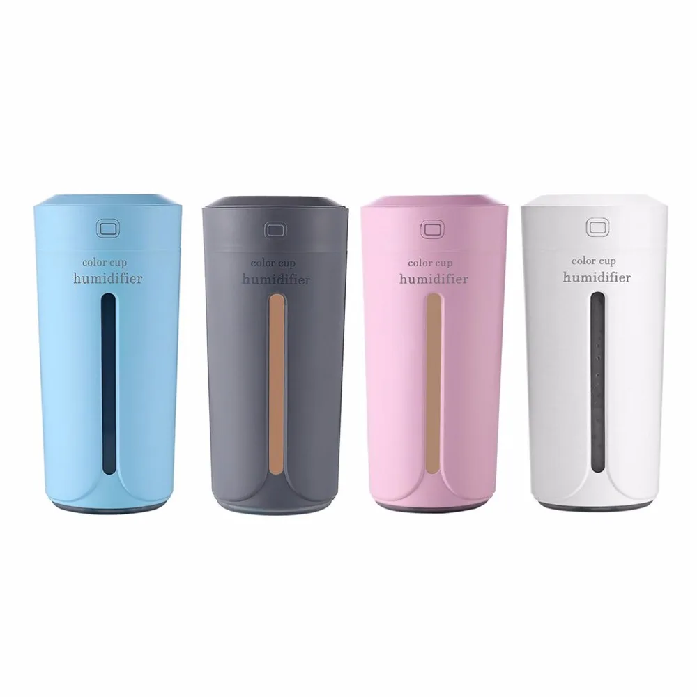 

230ml Cup Shape USB Charging Air Humidifier With Colorful Light Umidificador de ar Mini Essential Oil Aroma Diffuser Humificado