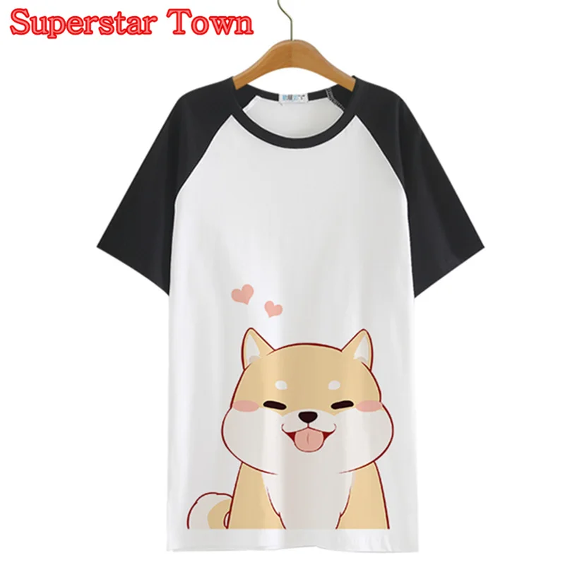 

Summer T-shirt For Women School Clothes Doge Harajuku Shirt Kawaii Sweet Lolita Tops Tee 2017 Superstar Town