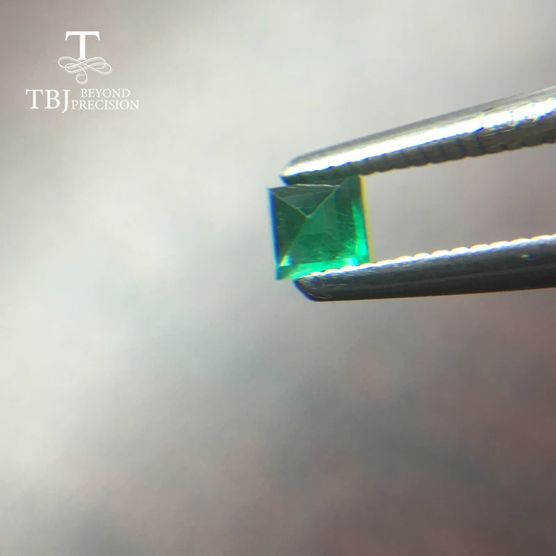 Tbj натуральный изумруд квадратный 3 мм 0 15 карат за штуку незаметный драгоценный
