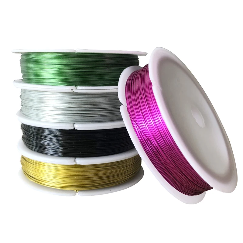 

Beading Wire 1 Roll 0.4mm 50m Soft Useful Sturdy Alloy Copper Wire DIY Craft Beading Wire Jewelry Making Cord String Accessories