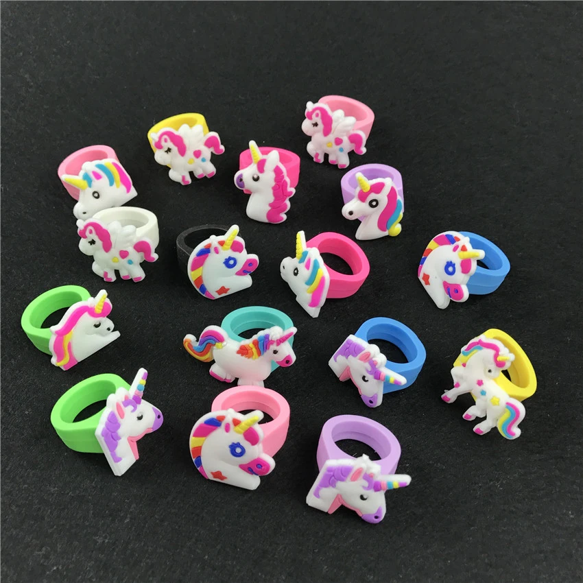 12Pcs Unicornio Party Rubber Bangle Key Chains Kids Favors Birthday Bracelet Baby Shower DIY Colorful horse Party Decor Supplies