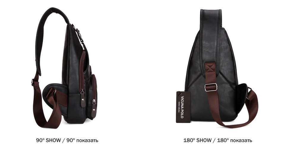 VICUNA POLO, очень большая модная мужская сумка через плечо, черная кожаная мужская сумка-мессенджер с защитой от воровства, дорожная нагрудная сумка