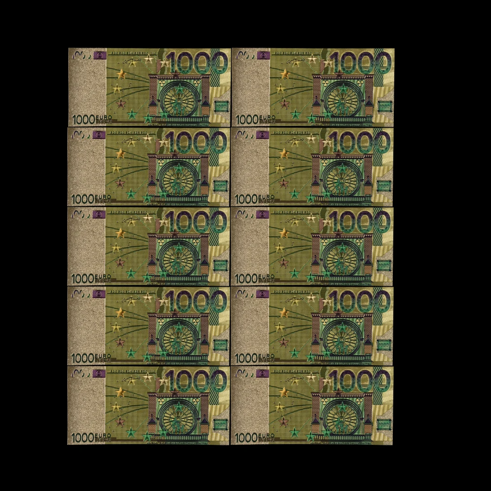 10 шт. прекрасный подарок 20 евро золото banknotes в 24 K золото поддельные бумажные деньги для коллекции евро банкноты наборы купюр ЕС коллекция - Цвет: style 8