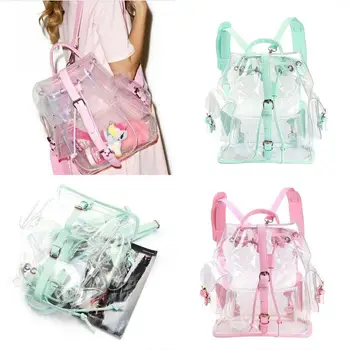 

Jelly See Through Book Mini Bag Transparent Backpack Cute School Shoulder Bag Candy Girls Satchel Colorful