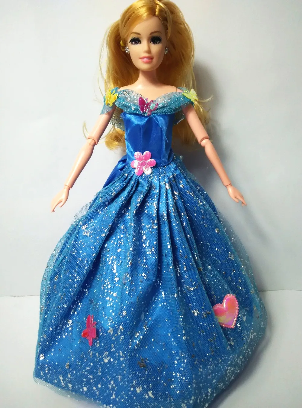2016 New handmade Beautiful Elegant wedding Dress Princess fashion Clothing Gown For Barbie doll Free shipping