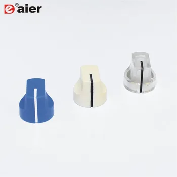 

100PCS KN-1611 6.35mm colorful small white/black line plastic knobs potentiometer