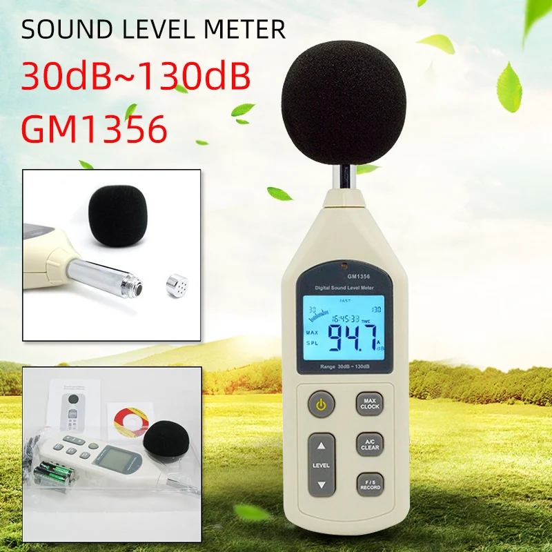 

Mini Audio Sound Level Meter Decibel Monitor Noise Measuring Instrument db Meter 30~130dBA GM1356