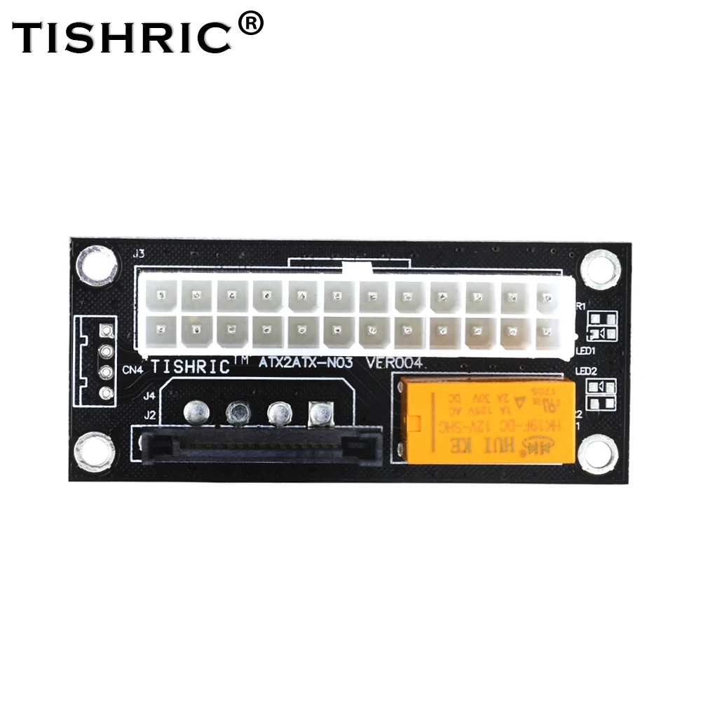 TISHRIC для BTC Майнер черный ATX 24Pin к Molex SATA двойной блок питания синхронизация стартер