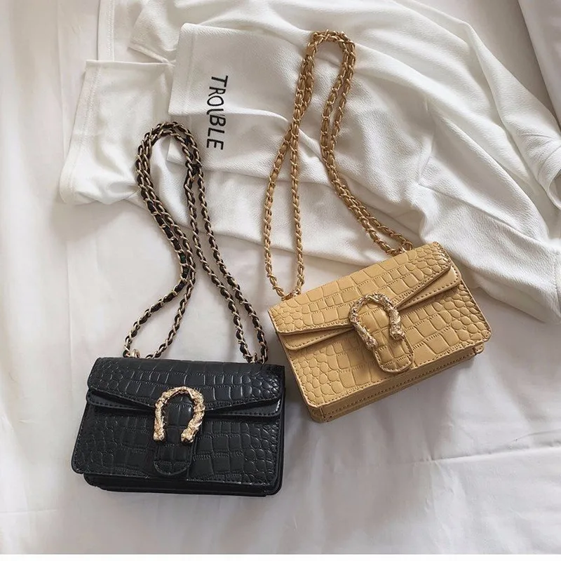 

Alligator Pattern Chain Shoulder Bag Fashion Women Messenger Small Square Flap Lady Handbag Famous Brand Designer Crossbody Bag