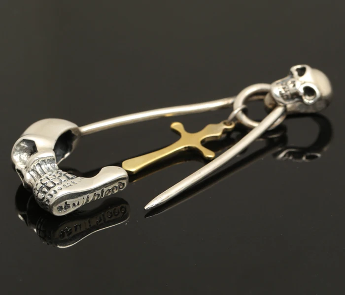 

S925 sterling silver fashion jewelry Crawford head Thai silver pendant personality men and women pin creative X104