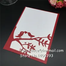 30 шт. бумажная лазерная резка Любовь Птица свадебные приглашения карты, свадебные сувениры и подарки, свадебные приглашения с пользовательским внутренним листом