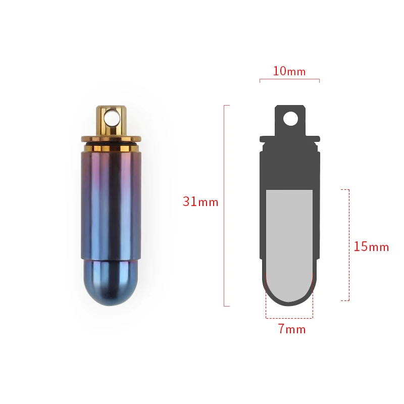 Чехол с картриджем, подвеска, титановый сплав, уплотнения, водонепроницаемая канистра, цилиндрическая форма, бутылка, инструмент для повседневного использования