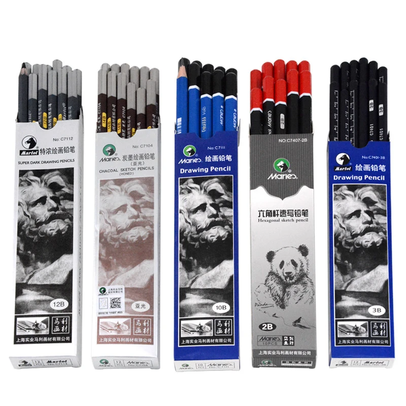 12 個マリースケッチ鉛筆 2b 4b 6b 8b 10b 14b 絵画デッサン鉛筆クリエイティブ鉛筆 Standard Pencils Aliexpress