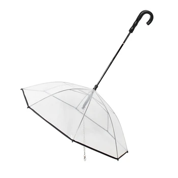 

Portable Transparent Dog Umbrella Built-in Leash Umbrella Cat Raincoat Pet Walking Dog Accessories