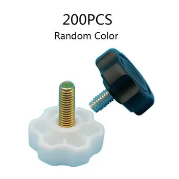 

200PCS/Bag Durable Use M6 Hand Tighten Stainless Steel Screws Plum Plastic Five-star Head Knob Bolts Nuts