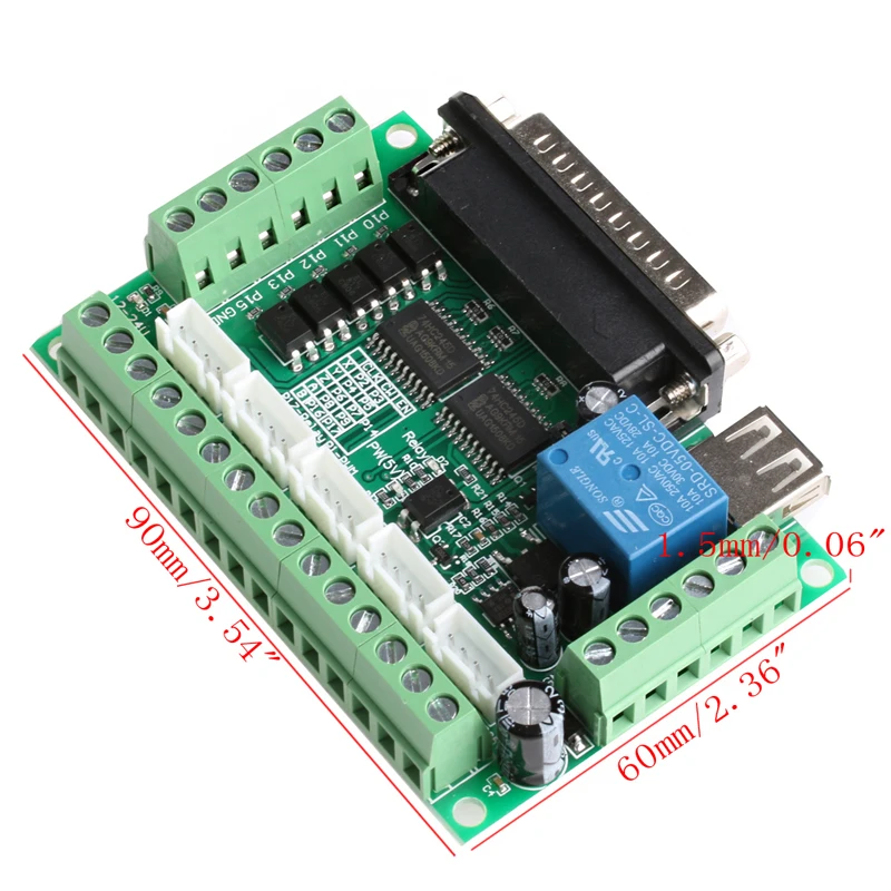 5 оси ЧПУ Breakout Board с оптической муфтой для шагового двигателя MACH3 драйвер