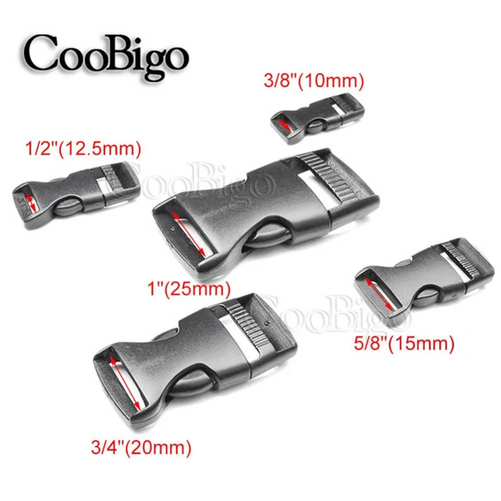 5 шт. размеры 3/" 1/2" 5/" 3/4" " боковая пряжка пластик для Открытый Tactial Рюкзак ремень тесьма детали для сумок аксессуары