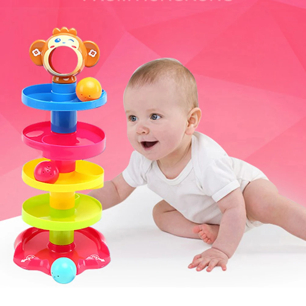 1 Set Ball Drop Toys Fashion Cartoon Animal Educational Toys Drop and Go Ramp Toys Kids Learning Tower for Kids Toddlers Baby